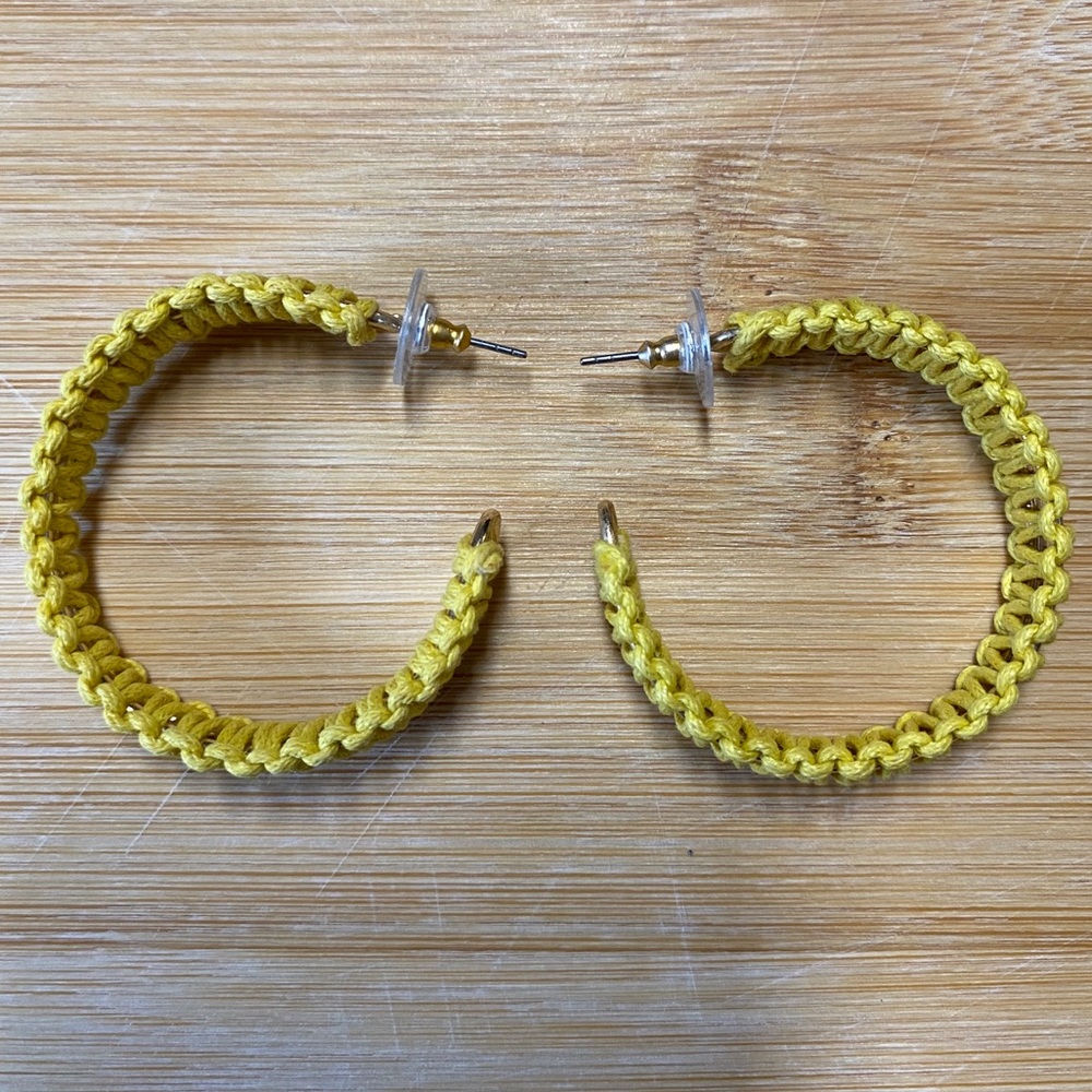 Target Yellow Woven Hoop Earrings
